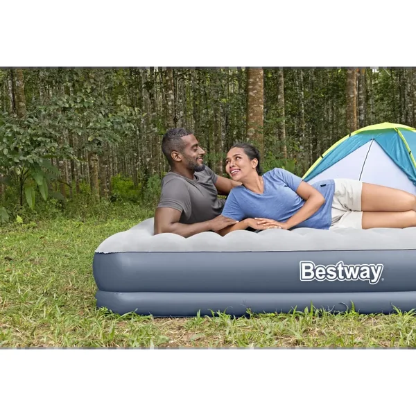Matelas gonflable 2 personnes avec pompe rechargeable 203x152x36cm