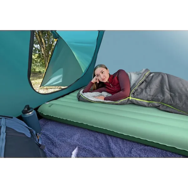 Matelas gonflable de trekking 2 places 203 x 142 x 15 cm avec gonfleur