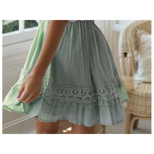 Mignonne Jupe Courte Bohème Avec Pompons
