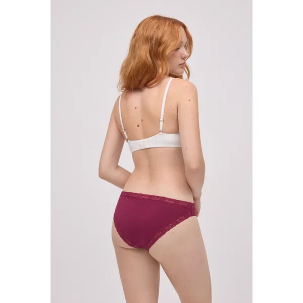 Mini culotte avec détails en dentelle grenat