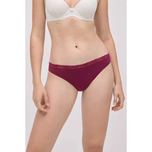 Mini culotte avec détails en dentelle grenat