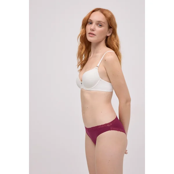 Mini culotte avec détails en dentelle grenat