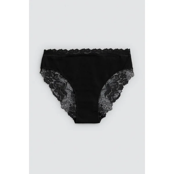 Mini culotte en coton avec dentelle noire