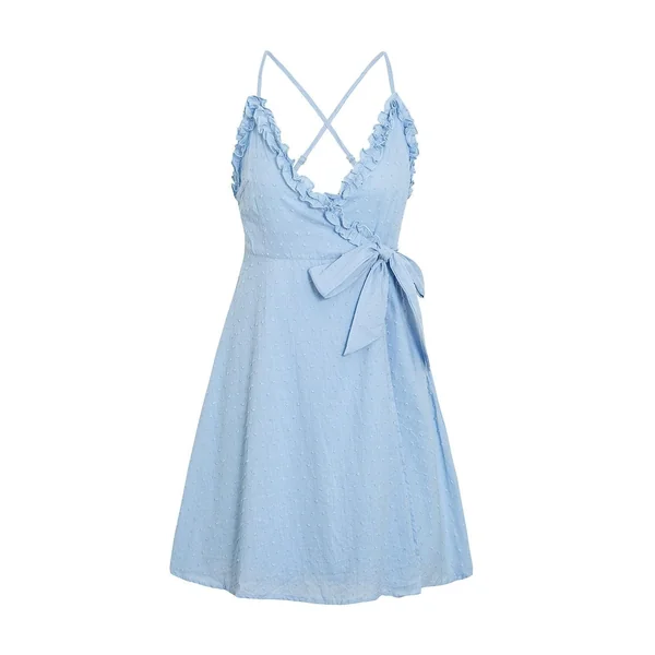 Mini Robe D’Été À Col En V