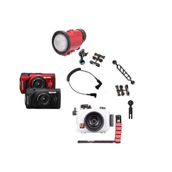 Pack Appareil Photo TG-7 Olympus, Caisson 60m Ikelite et Flash Inon S220