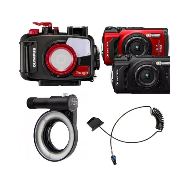 Pack Appareil Photo TG-7 Olympus, Caisson PT-059 et Bague Led RL3000 Pro