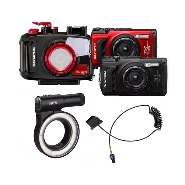 Pack Appareil Photo TG-7 Olympus, Caisson PT-059 et Bague Led RL 3000CCW