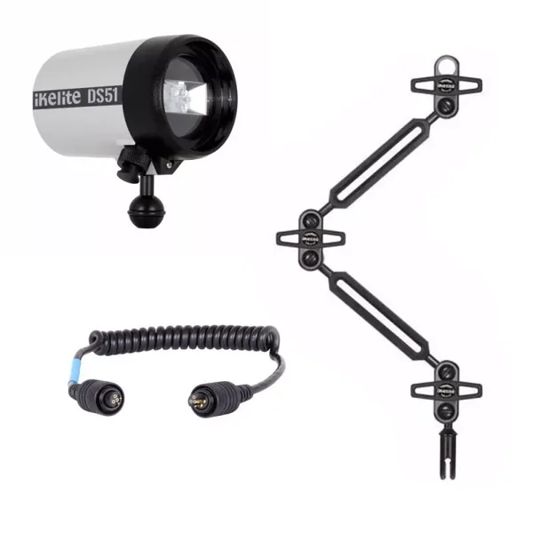 Pack flash Ikelite DS160II avec bras et cordon synchro