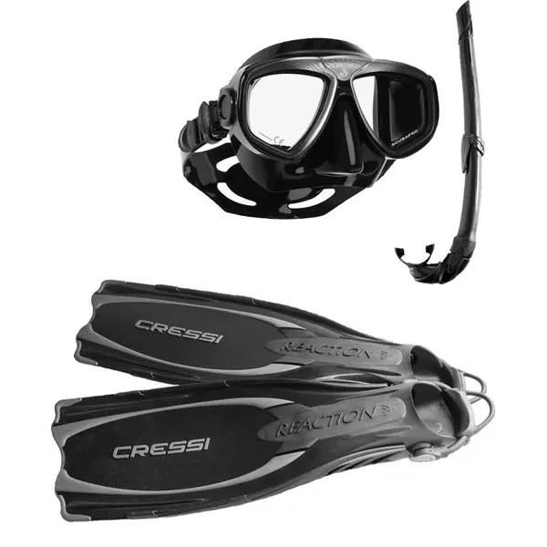 Pack PMT Piscine - Masque Zoom Evo + Palmes Reaction EBS + Tuba Corsica
