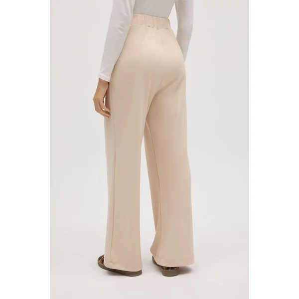 Pantalon droit fluide ivoire