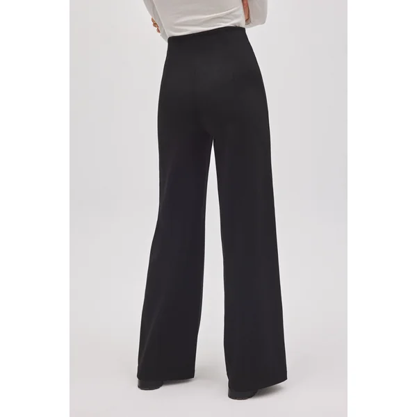 Pantalon habillé noir à jambes larges