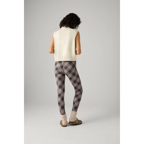 Pantalon imprimé à carreaux multicolores