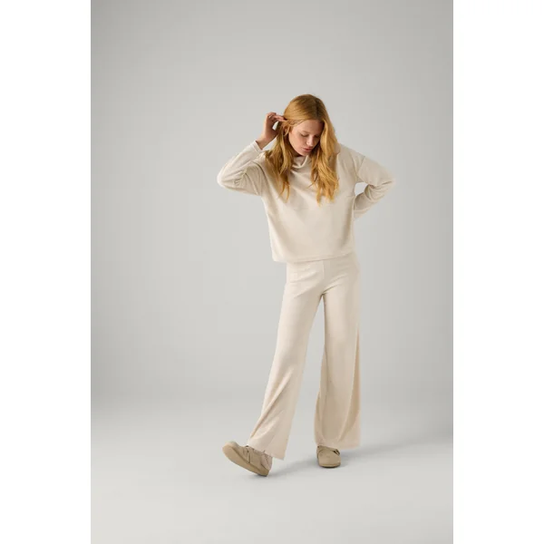 Pantalon large uni ivoire