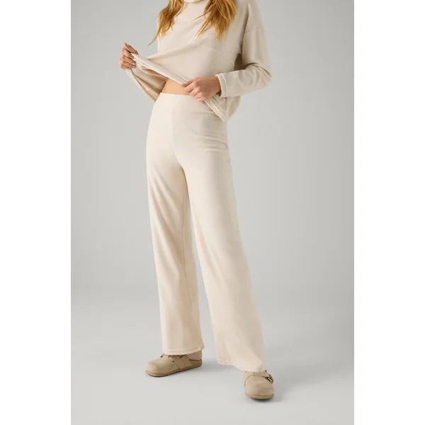 Pantalon large uni ivoire