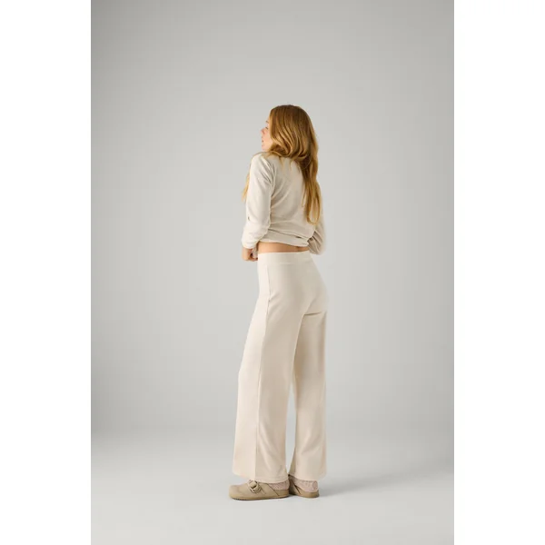 Pantalon large uni ivoire
