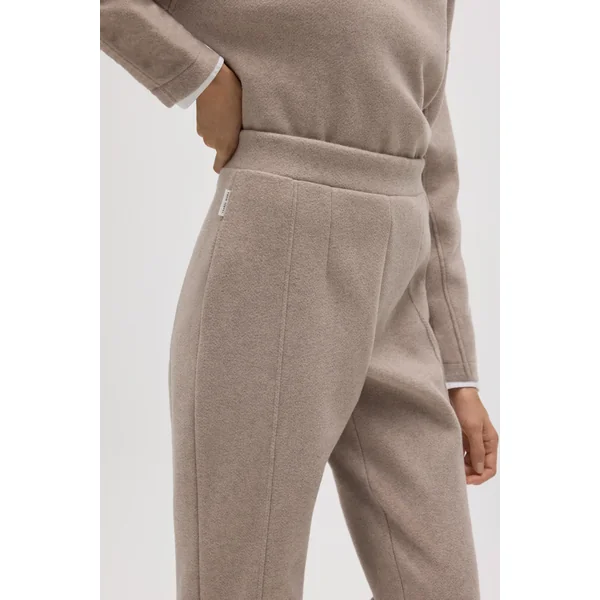 Pantalon slim chaud à structure marron