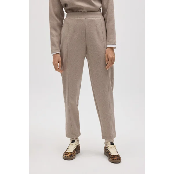 Pantalon slim chaud à structure marron