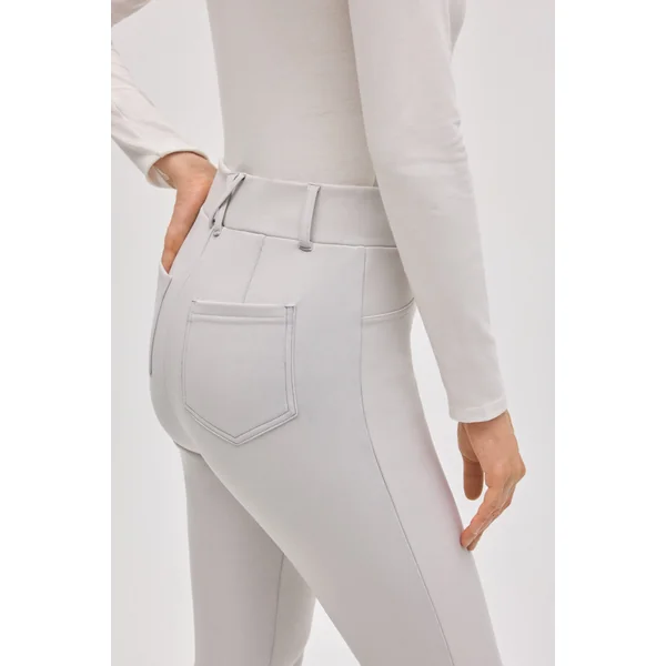 Pantalon thermique skinny ivoire stretch effet cuir