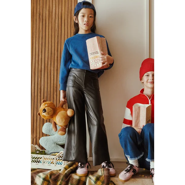 Pantalons larges en similicuir pour femmes et filles | Collection Mini Me