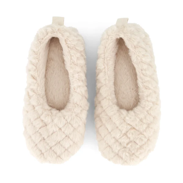 Pantoufles ballerines moelleuses - Beige