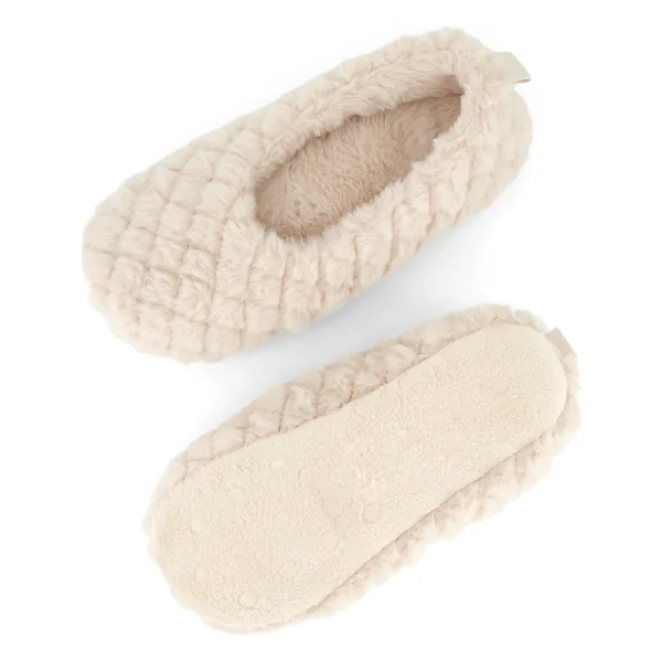 Pantoufles ballerines moelleuses - Beige