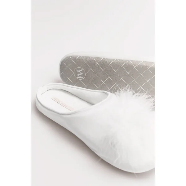Pantoufles en plumes de marabout blanc | Collection Mariage
