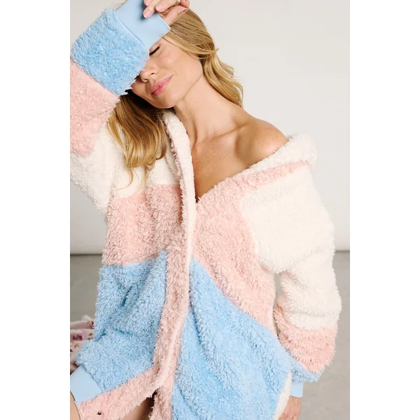 Peignoir en polaire tricolore | MUYDEMI