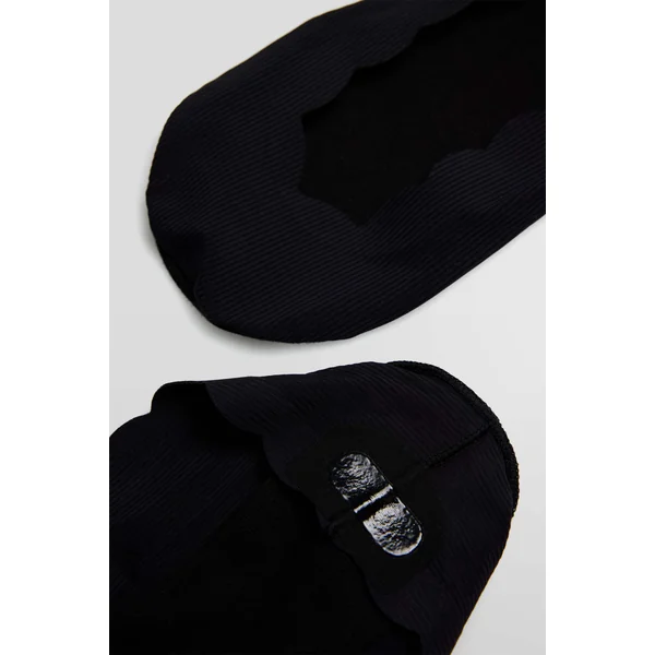 Pinkies invisibles en coton uni avec bande en silicone en noir