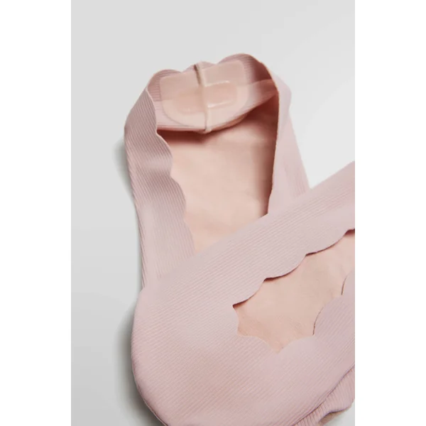 Pinkies invisibles en coton uni avec bande en silicone en rose