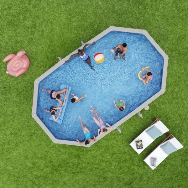 Piscine acier ovale Bestway Hydrium 610 x 366 x 122 cm gris clair
