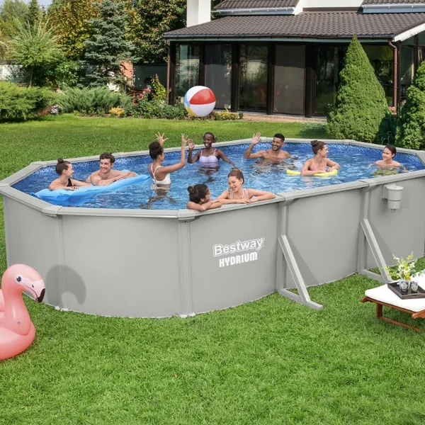 Piscine acier ovale Bestway Hydrium 610 x 366 x 122 cm gris clair