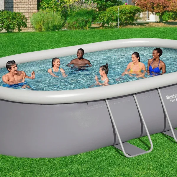 Piscine gonflable ovale Bestway Fast Set 488 x 305 x 107 cm grise