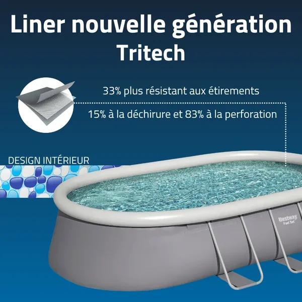 Piscine gonflable ovale Bestway Fast Set 488 x 305 x 107 cm grise