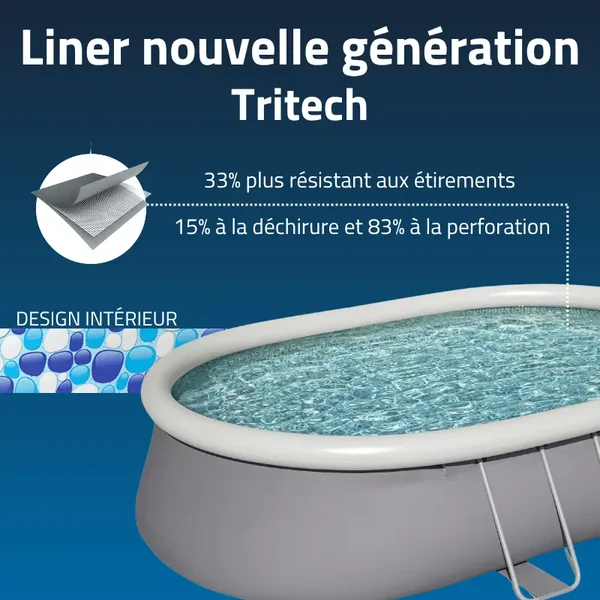 Piscine gonflable ovale Bestway Fast Set 549 x 366 x 122 cm grise