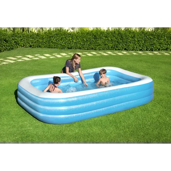 Piscine gonflable rectangulaire Bestway 305 x 183 x 56 cm bleu translucide