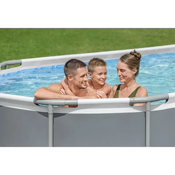 Piscine hors sol tubulaire ovale Bestway Power Steel 549 x 274 x 122 cm gris