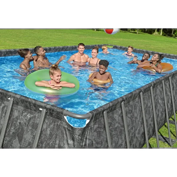 Piscine hors sol tubulaire rectangulaire Bestway APX 365 732 x 366 x 132 cm gris sans accessoires