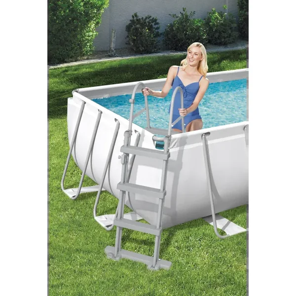 Piscine hors sol tubulaire rectangulaire Bestway Power Steel 404 x 201 x 100 cm gris clair sans accessoires