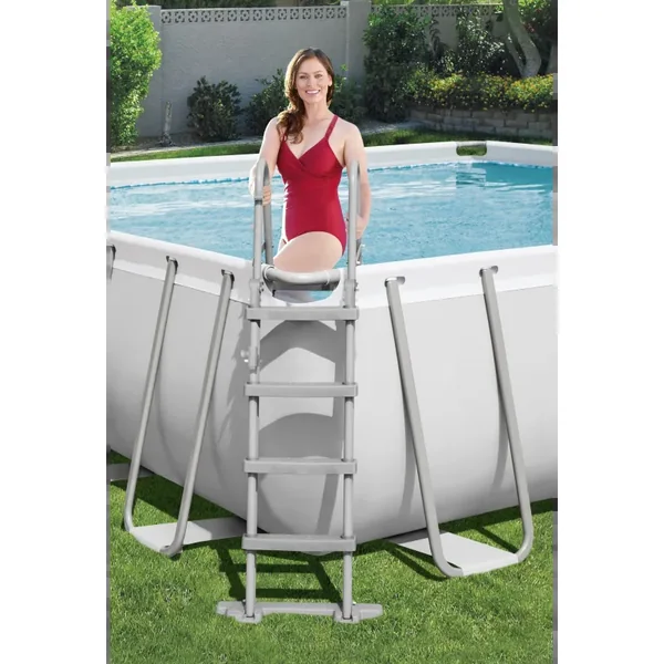 Piscine hors sol tubulaire rectangulaire Bestway Power Steel 549 x 274 x 122 cm gris clair