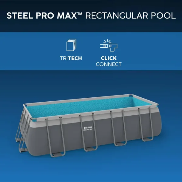 Piscine hors sol tubulaire rectangulaire Bestway Power Steel 549 x 274 x 122 cm gris sans accessoires