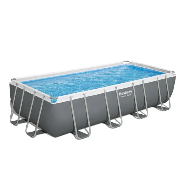 Piscine hors sol tubulaire rectangulaire Bestway Power Steel 549 x 274 x 122 cm gris