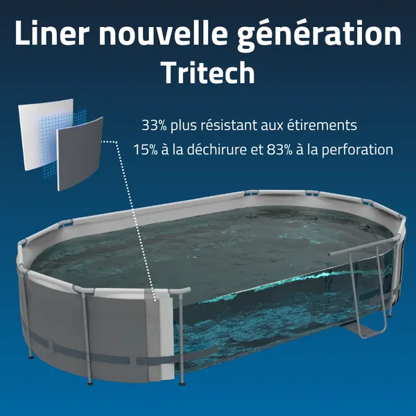 Piscine hors sol tubulaire rectangulaire Bestway Steel Pro Max 305 x 200 x 84 cm sans accessoires