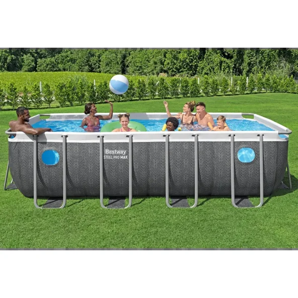 Piscine hors sol tubulaire rectangulaire Bestway Steel Pro MAX 488 x 244 x 122 cm Splashview sans accessoires