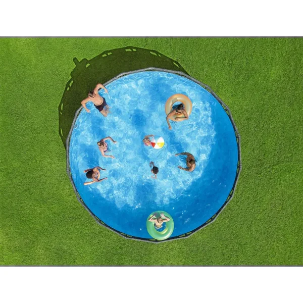 Piscine hors sol tubulaire ronde Bestway APX 365 549 x 132 cm gris foncé