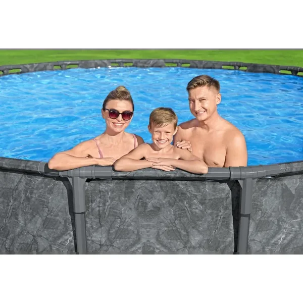 Piscine hors sol tubulaire ronde Bestway APX 365 549 x 132 cm gris foncé