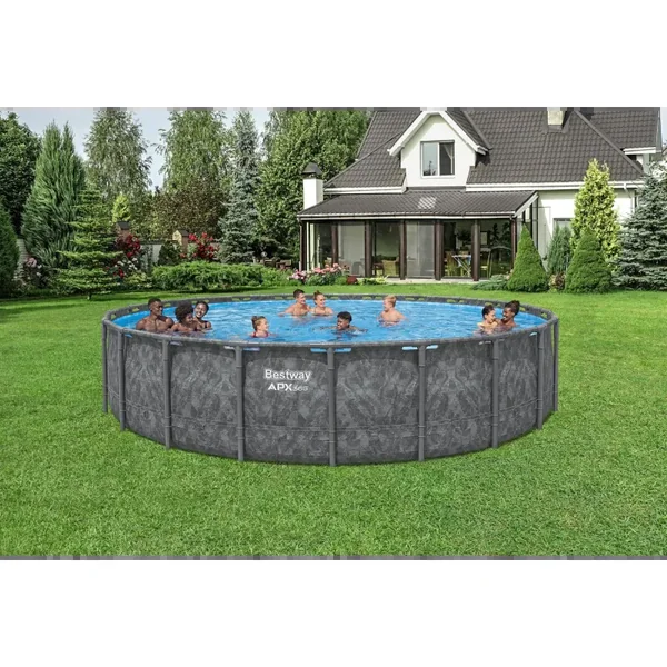 Piscine hors sol tubulaire ronde Bestway APX 365 671 x 132 cm gris sans accessoires