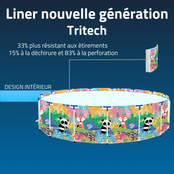 Piscine hors sol tubulaire ronde Bestway Steel Pro 274 x 66 cm décor panda