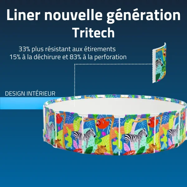 Piscine hors sol tubulaire ronde Bestway Steel Pro 305 x 66 cm décor animaux