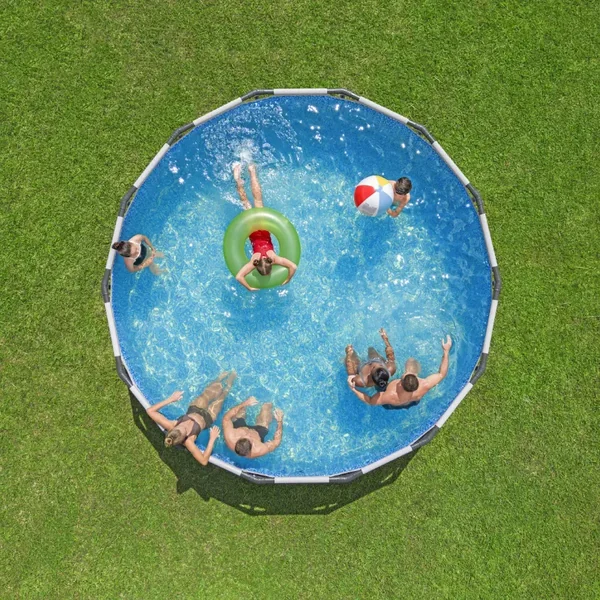 Piscine hors sol tubulaire ronde Bestway Steel Pro Max 427 x 122 cm gris clair