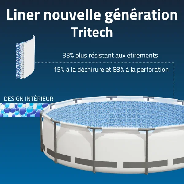Piscine hors sol tubulaire ronde Bestway Steel Pro Max 427 x 84 cm gris clair
